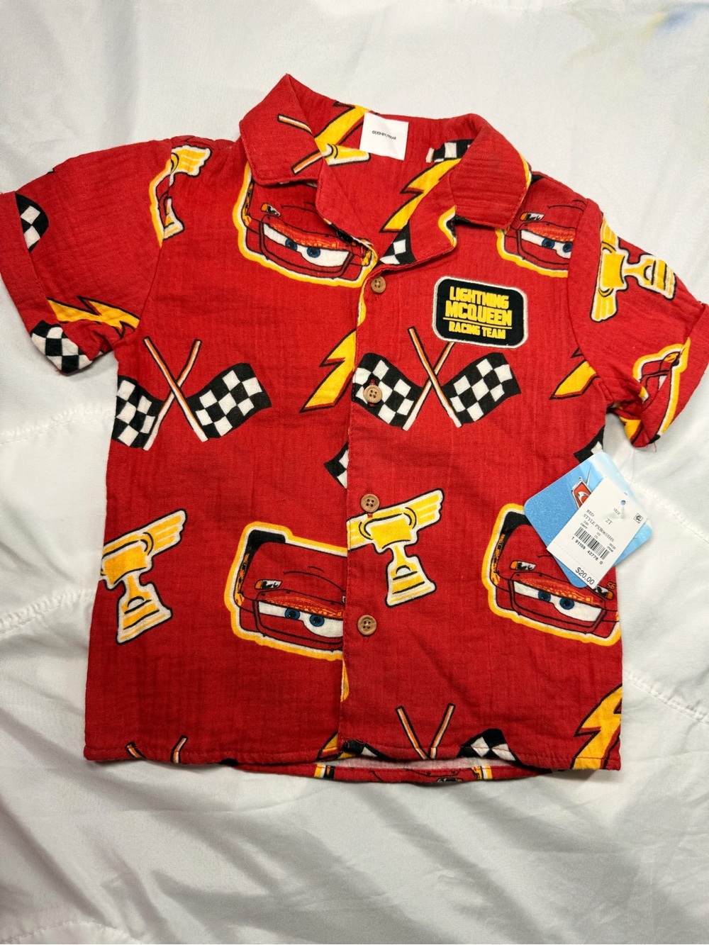 Disney Red Lightning McQueen Button-Down Shirt
